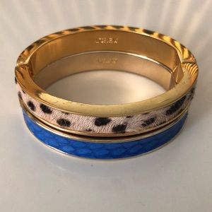 JCREW Leopard and Blue Bangles (come as a pair)